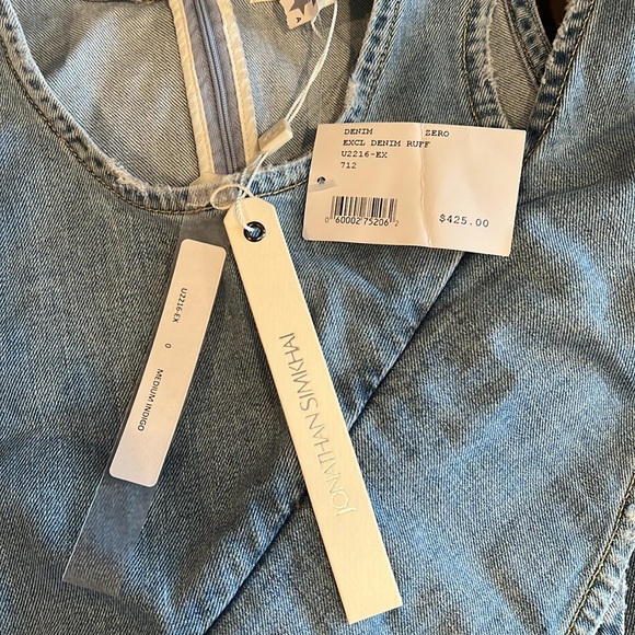 Jonathan Simkhai denim ruffle jean shirt - Picture 3 of 4